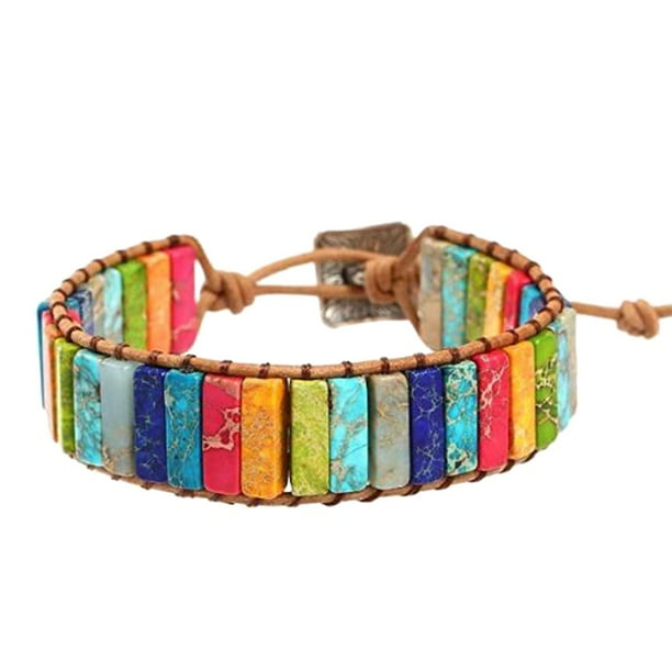 IUNIQUEEN Boho Chakra Rhinestone Imperial Jasper Druzy Mix Bead 5 Wraps Bracelet Collection IUNIQUEEN Boho Chakra Rhinestone Imperial Jasper Druzy Mix Bead 5 Wraps Bracelet Collection